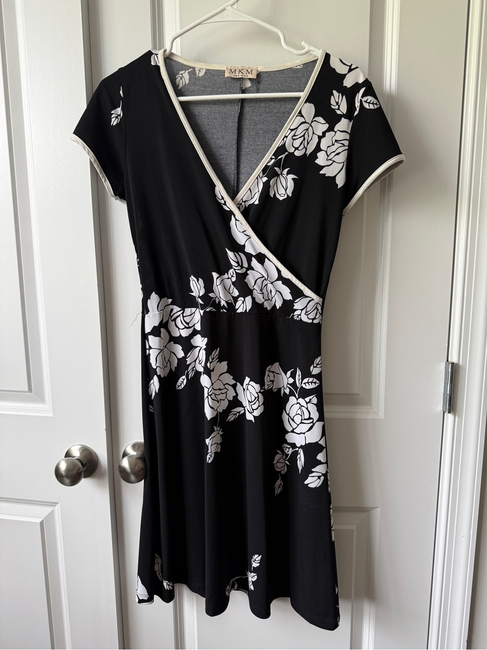 MKM Designs Black Dress with White Floral Print
